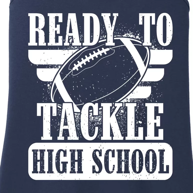 Ready To Tackle High School Football Ball Ladies Essential Tank