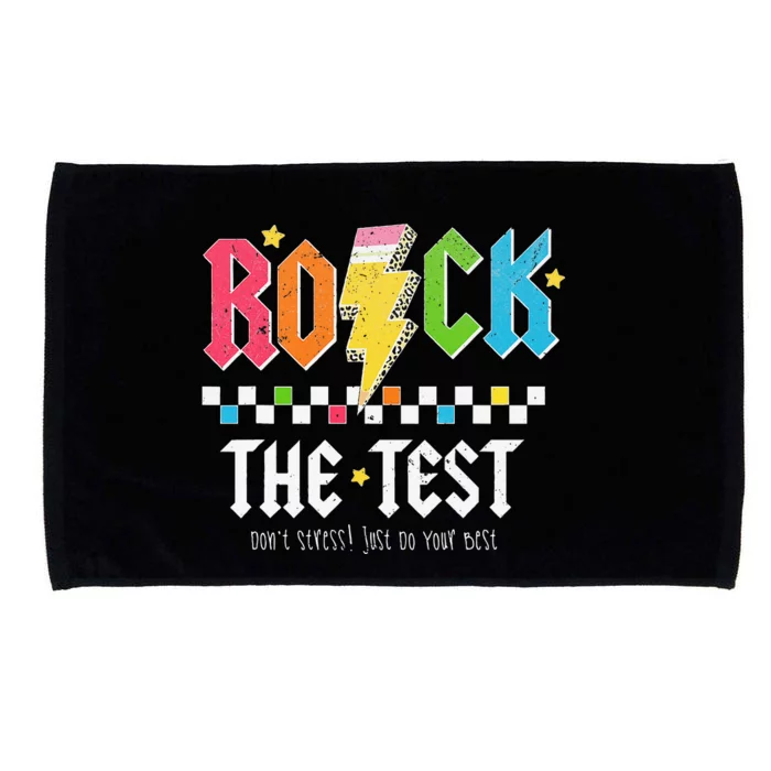 Rock The Test Dont Stress Testing Day Teachers Students Microfiber Hand Towel