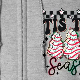 Retro Tis' The Season Christmas Tree Cake Debbie Groovy Xmas Cute Gift Full Zip Hoodie