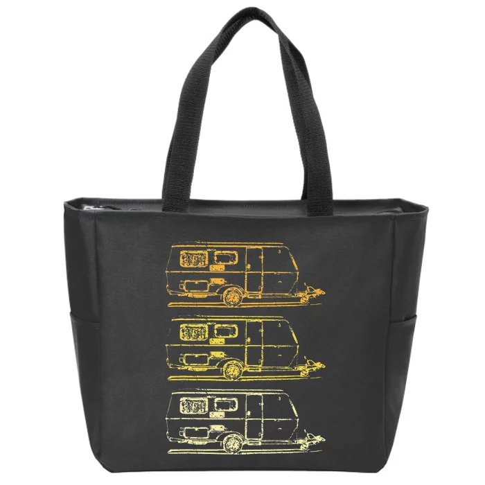 Retro Travel Trailer Vintage RV Camping Gift Zip Tote Bag