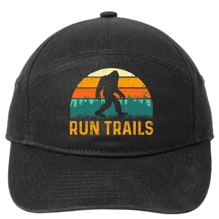 Run Trails Ultramarathon Race Bigfoot Runner Ultra Running 7-Panel Snapback Hat