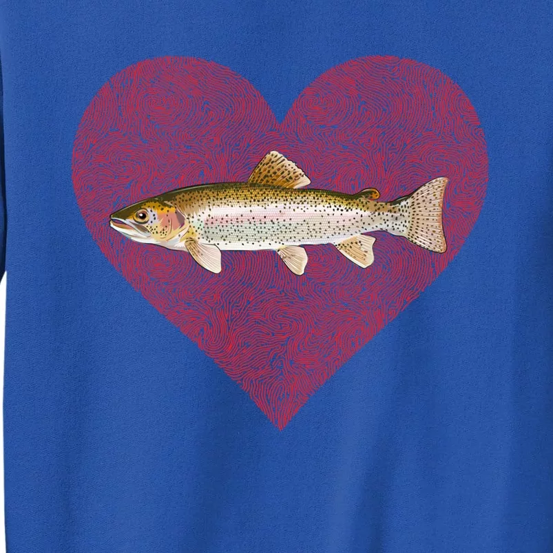 Rainbow Trout Valentines Day Fish Love Fingerprint Gift Sweatshirt