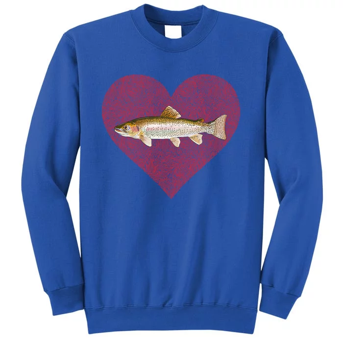 Rainbow Trout Valentines Day Fish Love Fingerprint Gift Sweatshirt