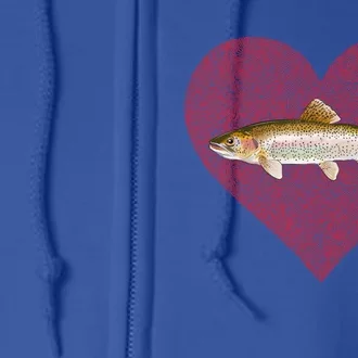 Rainbow Trout Valentines Day Fish Love Fingerprint Gift Full Zip Hoodie