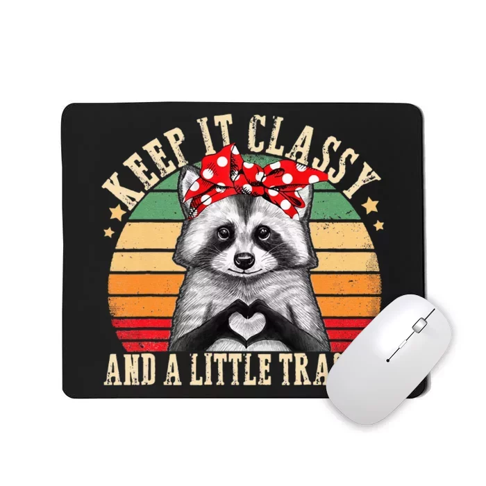 Raccoon Trashy Vintage Retro Funny Racoon Lovers Gifts Mousepad