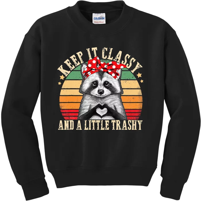 Raccoon Trashy Vintage Retro Funny Racoon Lovers Gifts Kids Sweatshirt