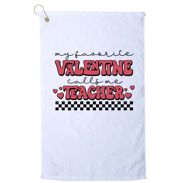 Retro Teacher Valentines Day Platinum Collection Golf Towel