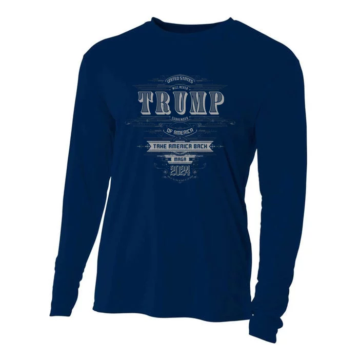 Retro Trump Vintage Maga America Cooling Performance Long Sleeve Crew