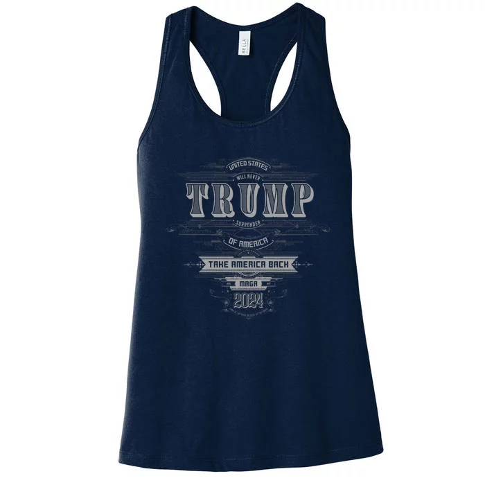 Retro Trump Vintage Maga America Women's Racerback Tank