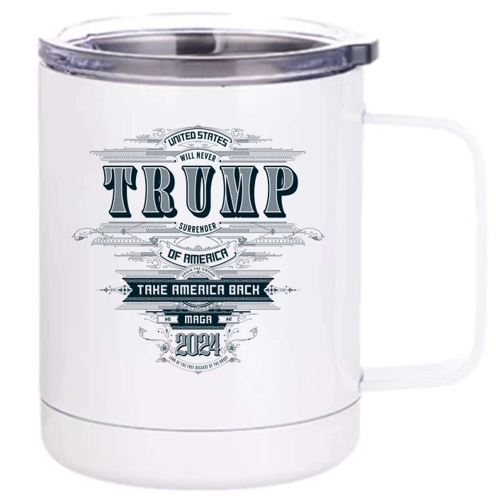 Retro Trump Vintage Maga America Front & Back 12oz Stainless Steel Tumbler Cup