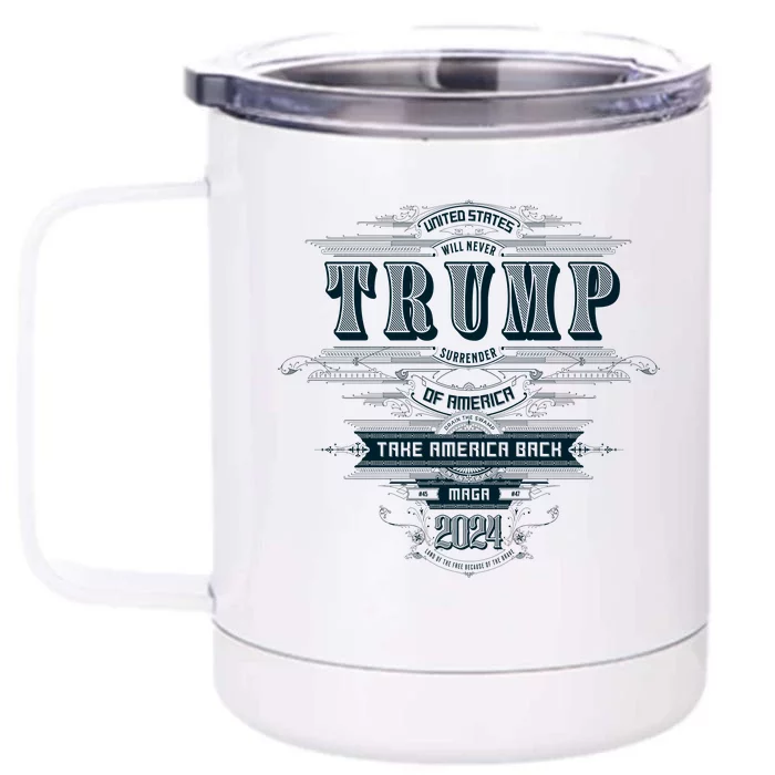 Retro Trump Vintage Maga America Front & Back 12oz Stainless Steel Tumbler Cup