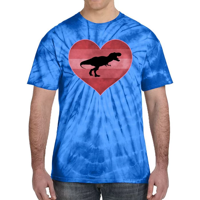 Retro Tgiftrex Valentines Day Heart Love Gift Tie-Dye T-Shirt