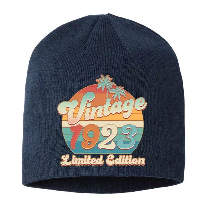 Retro Tropical Vintage 1923 Limited Edition 100th Birthday 8 1/2in Sustainable Knit Beanie