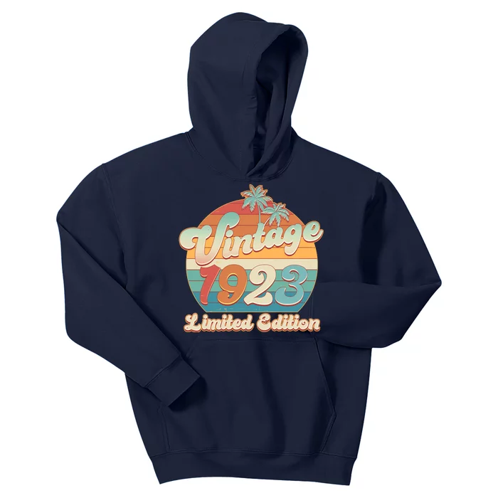 Retro Tropical Vintage 1923 Limited Edition 100th Birthday Kids Hoodie