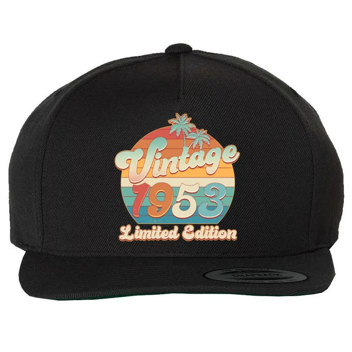 Retro Tropical Vintage 1953 Limited Edition 70th Birthday Wool Snapback Cap