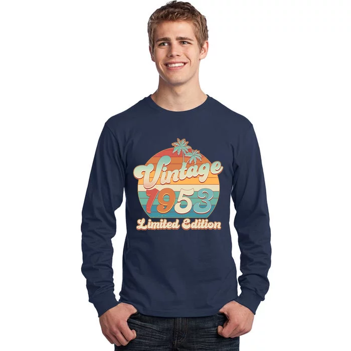 Retro Tropical Vintage 1953 Limited Edition 70th Birthday Tall Long Sleeve T-Shirt