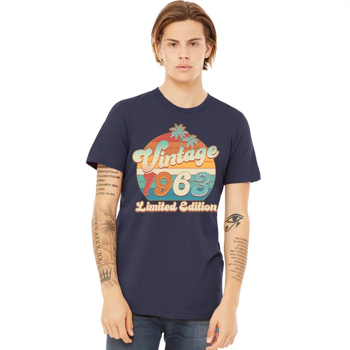 Retro Tropical Vintage 1963 Limited Edition 60th Birthday Premium T-Shirt