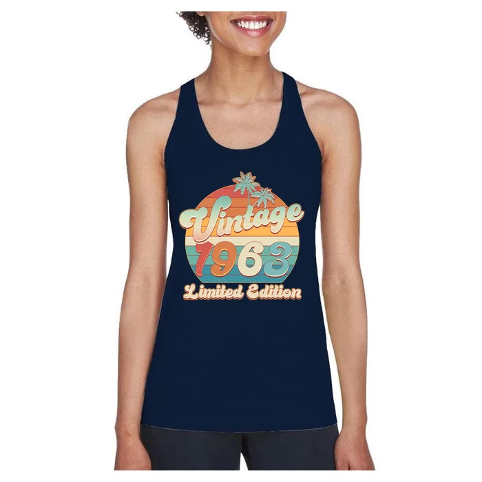 Retro Tropical Vintage 1963 Limited Edition 60th Birthday Women's Racerback Tank