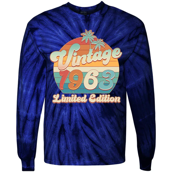 Retro Tropical Vintage 1963 Limited Edition 60th Birthday Tie-Dye Long Sleeve Shirt