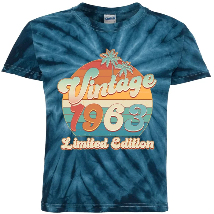 Retro Tropical Vintage 1963 Limited Edition 60th Birthday Kids Tie-Dye T-Shirt