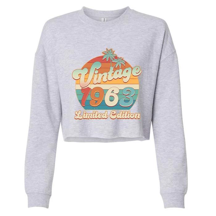 Retro Tropical Vintage 1963 Limited Edition 60th Birthday Cropped Pullover Crew