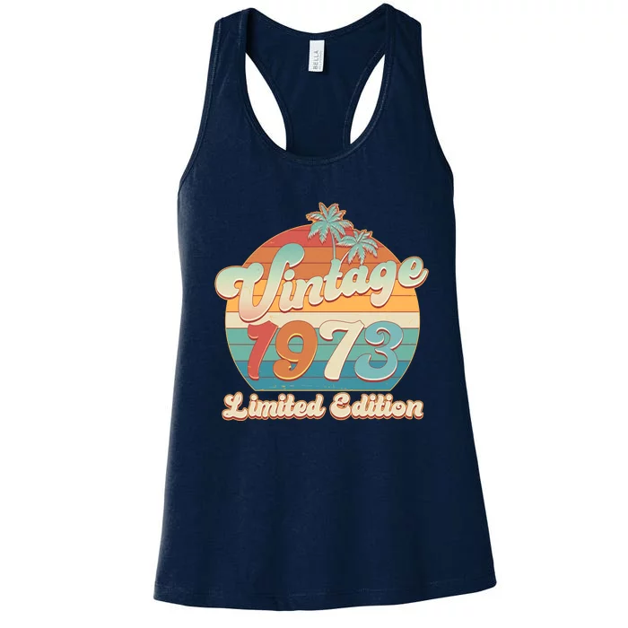 Retro Tropical Vintage 1973 Limited Edition 50th Birthday Women's Racerback Tank