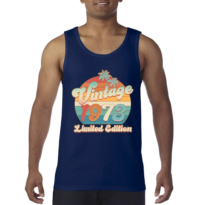 Retro Tropical Vintage 1973 Limited Edition 50th Birthday Tank Top