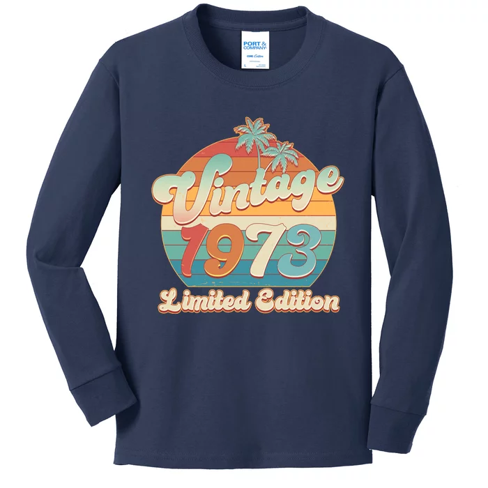 Retro Tropical Vintage 1973 Limited Edition 50th Birthday Kids Long Sleeve Shirt