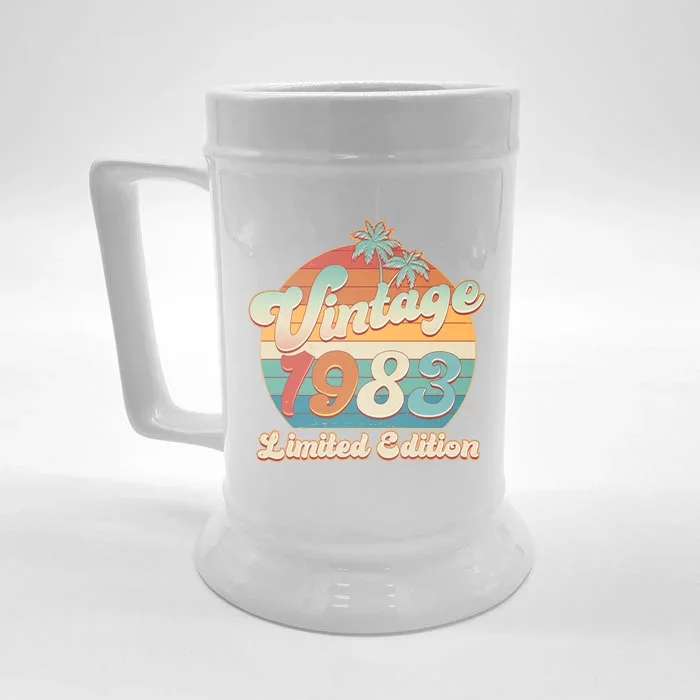 Retro Tropical Vintage 1983 Limited Edition 40th Birthday Front & Back Beer Stein