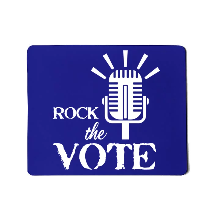 Rock The Vote Vintage Distressed Microphone White Gift Mousepad