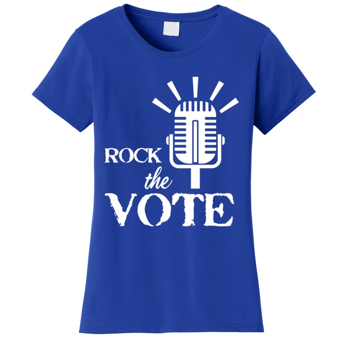 Rock The Vote Vintage Distressed Microphone White Gift Women's T-Shirt