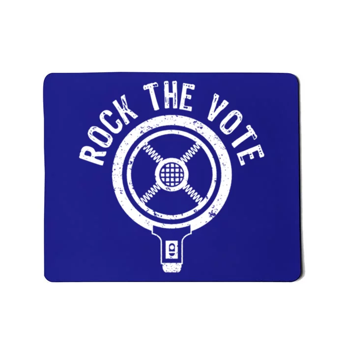 Rock The Vote Vintage Microphone Distressed White Gift Mousepad