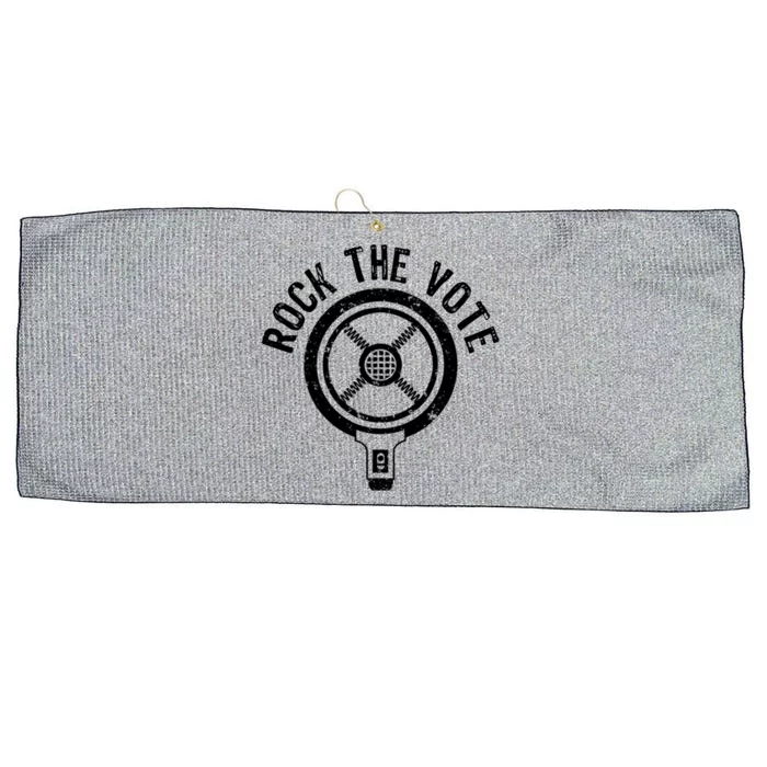 Rock The Vote Vintage Microphone Distressed White Gift Large Microfiber Waffle Golf Towel