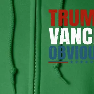 Retro Trump Vance Obviously 2024 Full Zip Hoodie