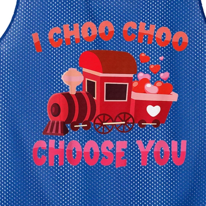 Red Train Valentines Day Mesh Reversible Basketball Jersey Tank