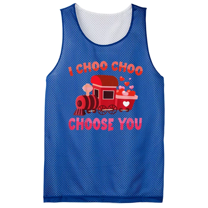 Red Train Valentines Day Mesh Reversible Basketball Jersey Tank