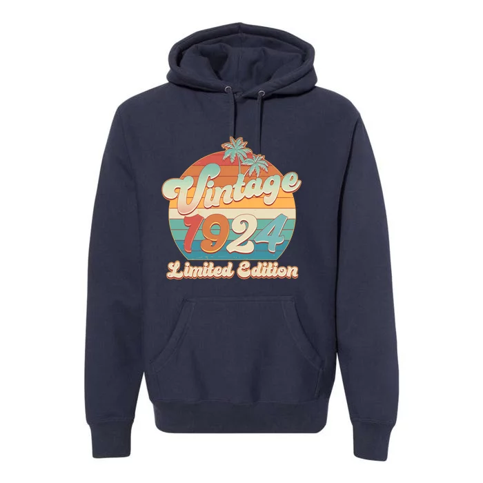 Retro Tropical Vintage 1924 Limited Edition 100th Birthday Premium Hoodie