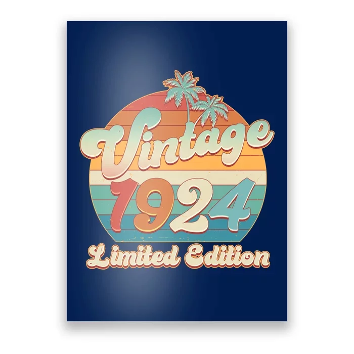 Retro Tropical Vintage 1924 Limited Edition 100th Birthday Poster