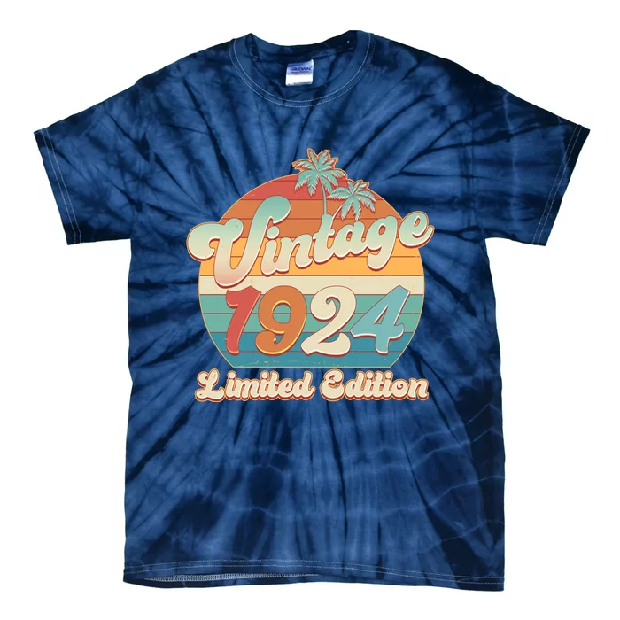 Retro Tropical Vintage 1924 Limited Edition 100th Birthday Tie-Dye T-Shirt