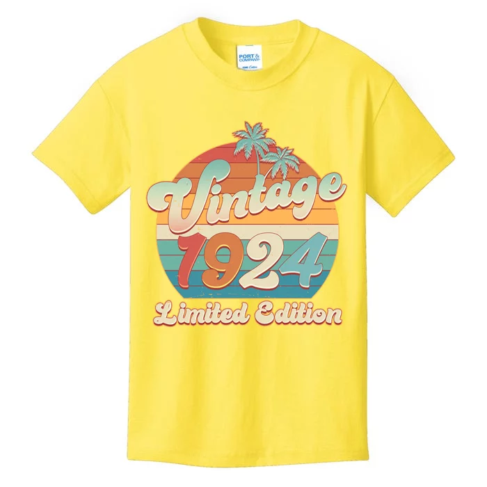 Retro Tropical Vintage 1924 Limited Edition 100th Birthday Kids T-Shirt