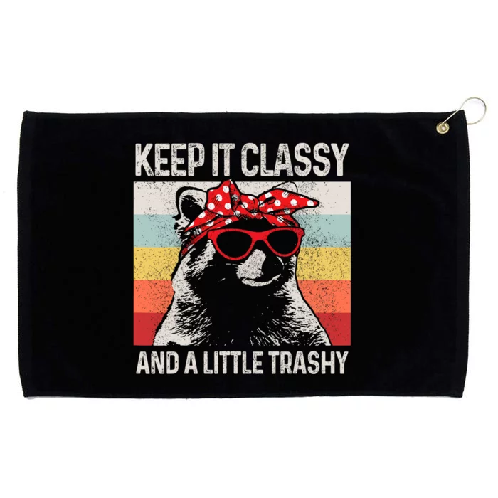 Raccoon Trashy Vintage Retro Funny Grommeted Golf Towel