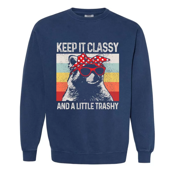 Raccoon Trashy Vintage Retro Funny Garment-Dyed Sweatshirt