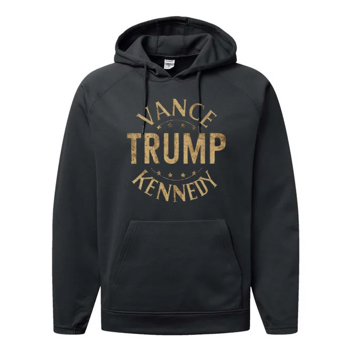 Red Trump Vance Kennedy Design Performance Fleece Hoodie