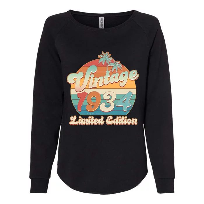 Retro Tropical Vintage 1934 Limited Edition 90th Birthday Womens California Wash Sweatshirt