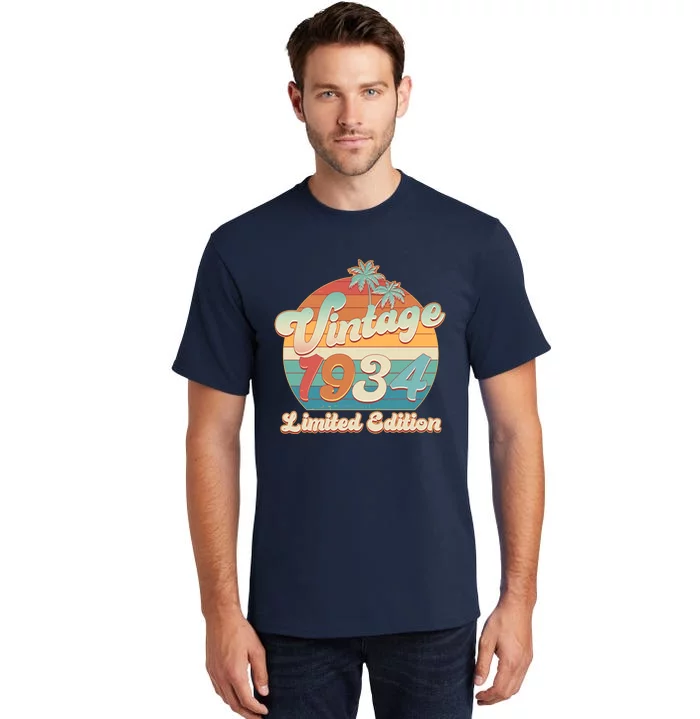 Retro Tropical Vintage 1934 Limited Edition 90th Birthday Tall T-Shirt