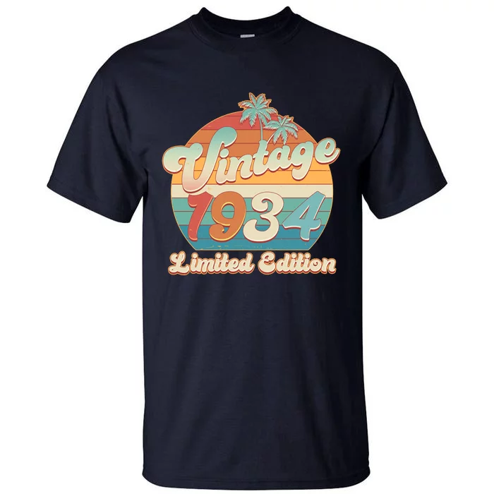 Retro Tropical Vintage 1934 Limited Edition 90th Birthday Tall T-Shirt