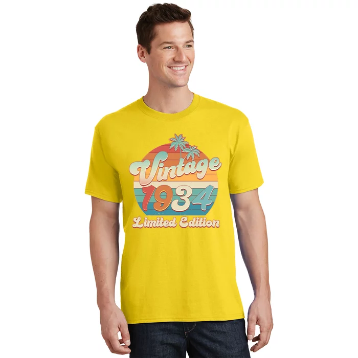 Retro Tropical Vintage 1934 Limited Edition 90th Birthday T-Shirt