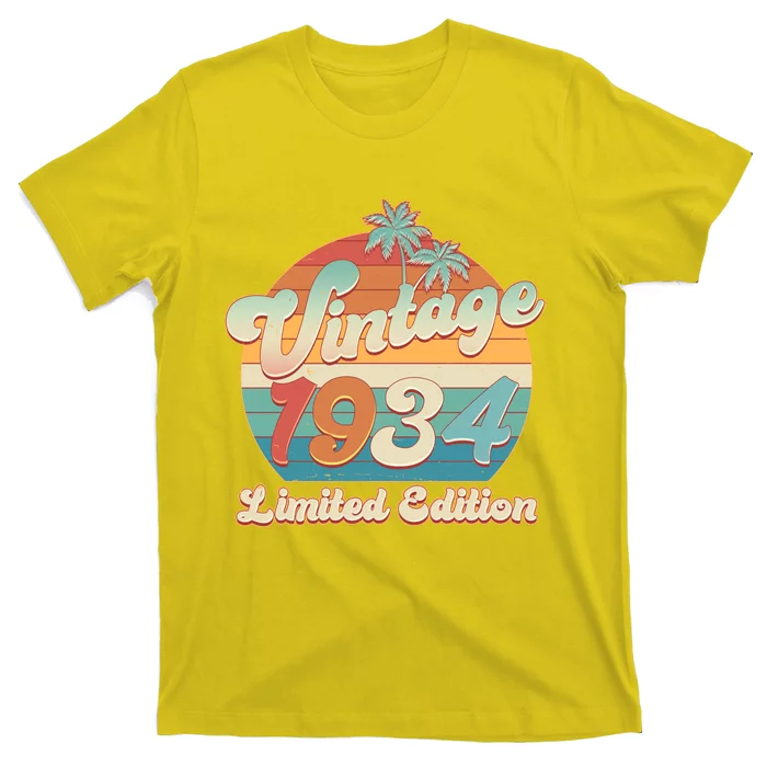 Retro Tropical Vintage 1934 Limited Edition 90th Birthday T-Shirt