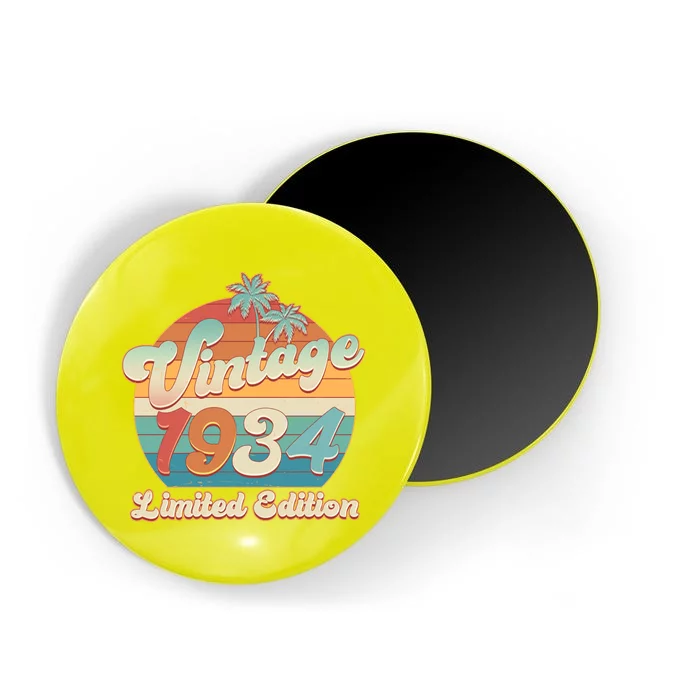 Retro Tropical Vintage 1934 Limited Edition 90th Birthday Magnet