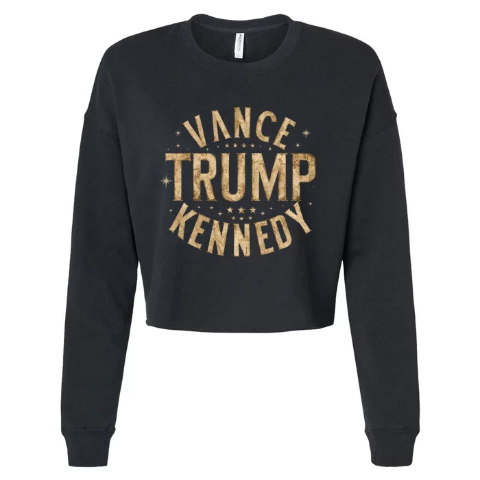 Red Trump Vance Kennedy Design 2024 Cropped Pullover Crew